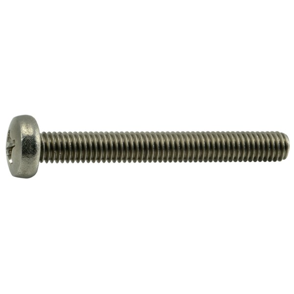 Midwest Fastener M6-1.00 x 50 mm Phillips Pan Machine Screw, Plain A2 Stainless Steel, 8 PK 38168 - main